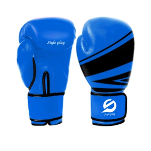 Gants de boxe en cuir PU bleu Knock pour l'entraînement, le sparring et les combats MMA - Product Image 2