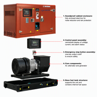 Groupes électrogènes diesel silencieux 4 cylindres avec certification CE 15KVA 20KVA 25KVA 30KVA 50KVA 80KVA 110/380V Triphasé, Groupe électrogène de secours