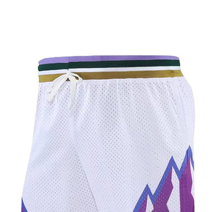 Pantalones Cortos Deportivos de Malla Sólida Sublimada, Color Blanco, Transpirables, de Secado Rápido, para Gimnasio, Fitness, Baloncesto, Cintura Elástica para Hombre - Product Image 5