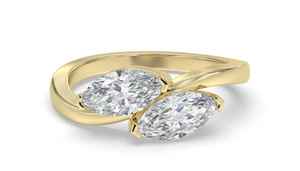 Anillo de Diamante Moissanite Toi Et Moi con Corte Marquise en Plata 925, Estilo Original para Mujer, Regalo de Aniversario para Amigas - Product Image 6