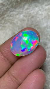 โอปอลเอธิโอเปียธรรมชาติทรงรีแบบหลวม หลายสีสะท้อนแสง สำหรับทำเครื่องประดับ - Product Image 1