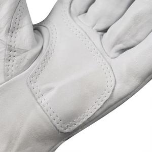 Goatskin Leather Work Gloves (EN388 Certified)-Wing Thumb Cotton Liner Reinforced Palm Elastic <b>Wristlet</b> Size L for - Product Image 2