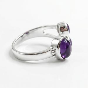 Multi Stone Amethyst <b>Adjustable</b> Silver <b>Ring</b> Handmade Dainty <b>Ring</b> 925 Sterling Silver <b>Ring</b> <b>Adjustable</b> <b>Size</b> <b>Ring</b> - Product Image 3