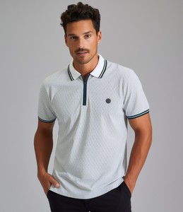 Men's Short Sleeve Knitted Cotton Polo Shirt Solid Color Casual Breathable Regular Fit <b>White</b> - Product Image 4