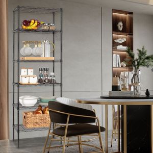 Scaffale portaoggetti da pavimento in acciaio al carbonio nero con assemblaggio sostituibile e ruote per l'organizzazione domestica - Product Image 2