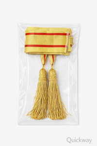 Decorative Waist Sash Belt <b>Red</b> / Gold with Gold Tassels Formal Costume Accessory for Ceremonial and Parade Style Events - Product Image 6