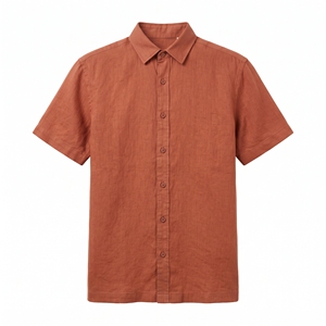 เสื้อเชิ้ตผ้าลินินซักสำเร็จรูปสำหรับผู้ชาย แขนสั้น ระบายอากาศดี สไตล์ลำลอง รับผลิตแบบ OEM ODM ขายส่งจากโรงงาน รับสั่งทำพิเศษ - Product Image 3