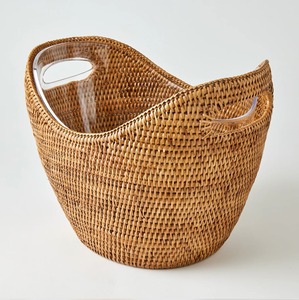 Portable ice <b>bucket</b> with handle rattan wine <b>buckets</b> competitive price chiller basket for drinks - Product Image 1