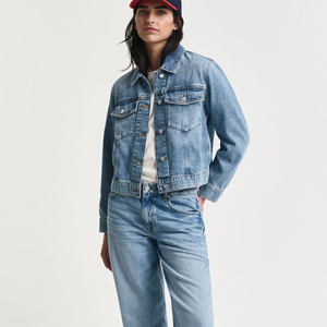 High Demand Mid Blue Unlined Short Length Denim Jacket for Women Regular Fit Comfortable All Seasons Cotton Filled Breathable - Product Image 6