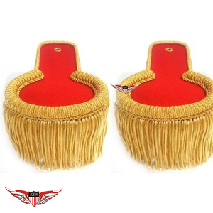 Magníficas Epaulettes KEW Vintage Ecológicas Personalizables con Hilo de Oro, Bordadas a Mano con Flecos y Adornos - Product Image 4