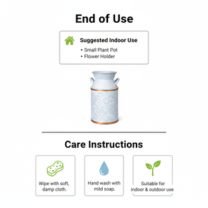 Maceta de Metal Galvanizado Estilo Rústico Vintage, Florero Retro Antiguo, Soporte para Plantas de Granja - Product Image 3