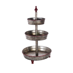 Soporte de Pastel Galvanizado de 3 Niveles, Estilo Vintage, para Bodas y Cumpleaños, Redondo, de Hierro, para Fiestas, Tamaño y Forma Personalizables - Product Image 2