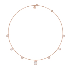 Premium Odessa Trinket <b>Necklace</b> for <b>Women</b> <b>Sterling</b> <b>Silver</b> 9KT,10KT, 14KT,18KT Lab Grown Mix Cut Diamond Anniversary Jewelry Gift - Product Image 3