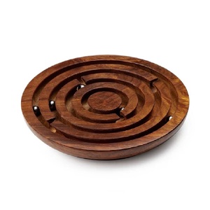 Handmade Wooden Labyrinth Maze Ball Game Board Montessori Brain Teaser <b>Puzzle</b> Educational Board Game Toy for Kids and Adults - Product Image 2
