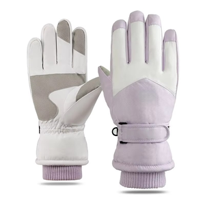 Gants de ski thermiques imperméables à doigts séparés avec fermeture auto-agrippante réglable pour hommes, pour le snowboard, le cyclisme et les sports de plein air par temps froid - Product Image 5