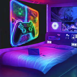 Arazzo 2D piatto con stampa a tema neon, decorazione fluorescente da parete per camera da letto, soggiorno, ufficio - Non poroso - Product Image 4