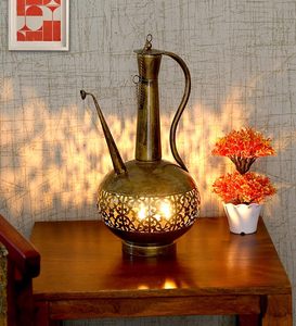 Iron Golden Surai Diya T Light Holder Decorative Metal Candle Lantern for Home Decor Living Room Dining Table Festive Decor - Product Image 4