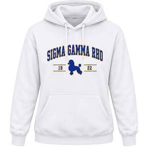Sudadera con Capucha Universitaria para Mujer Sigma Gamma Rho, Blanca con Gráfico de Letras Griegas, Sudadera Casual de Hermandad Universitaria Personalizada - Product Image 1