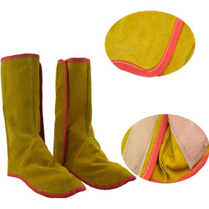 Protège-chaussures longs en cuir de vachette anti-chaleur pour soudeurs, résistants à 500°C-1000°C pour la protection incendie - Product Image 6