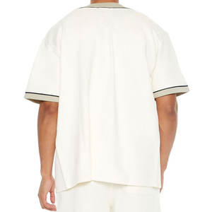 Camiseta de Béisbol Sublimada Personalizada 100% Poliéster al por Mayor, Color Blanco con Franjas Amarillas, Uniforme y Camiseta de Softbol - Product Image 2