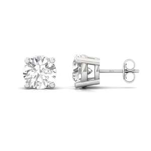 Boucles d'oreilles solitaires en diamant CVD de laboratoire 0,485 ct, étincelle éternelle, plaqué or 10 carats, certifiées IGI, classiques et élégantes pour femmes - Product Image 4