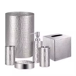 Luxury Copper <b>Bathroom</b> <b>Set</b> Four-Piece Round Metal <b>Accessories</b> for <b>Bathroom</b> Vanity Decor Durable Hotel Spa Style - Product Image 5