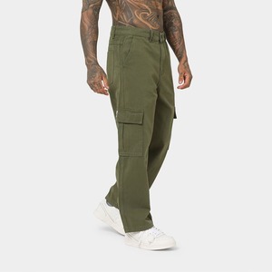Pantalones Cargo Verde Oliva para Hombre, Cintura Elástica, Múltiples Bolsillos, Estilo Casual, Tela de Lona Transpirable, Ropa de Primavera - Product Image 5