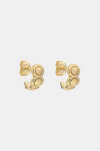 Oval Shape <b>Hoop</b> <b>Earrings</b> 14k 18k <b>Solid</b> Gold Minimalist Everyday Wear Push Back Solitaire Modern Stackable Luxury <b>Hoops</b> Wholesale - Product Image 5