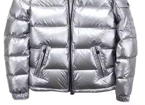 Men's <b>Silver</b> Coated Puffer <b>Jacket</b> Windproof Zipper Closure Casual Winter Wear Stand Collar Hooded Short Fit - Product Image 4
