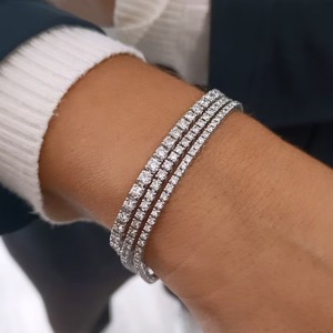 Bracelet tennis en diamant CVD cultivé en laboratoire certifié IGI, or 14K 18K, taille brillant rond VVS, bijoux de mariage pour femme, vente en gros personnalisée - Product Image 1