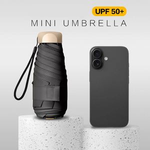 Personalized 5 Folding <b>Umbrella</b> UV Protection Sun Rain <b>Windproof</b> 6 Ribs Portable Mini Pocket Rainy Gear Dependable Factory - Product Image 3
