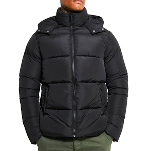 Hot Selling High Quality Custom Logo Printed Canvas Stand Collar Front Logo Men's Winter Outdoor Puffer Bomber <b>Jacket</b> - Product Image 3