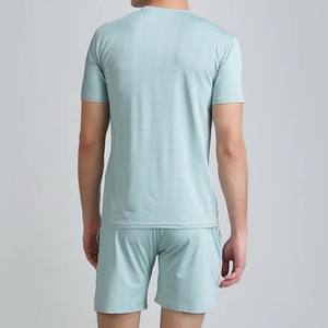 Ensemble décontracté d'été pour hommes, respirant, tricoté, 2 pièces (t-shirt et short), séchage rapide, coton personnalisé, couleurs et designs sur mesure, service OEM - Product Image 6