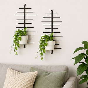 Support mural moderne et minimaliste en métal pour plantes grimpantes d'intérieur – Décoration murale pour la maison et le bureau - Product Image 6