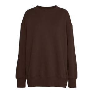 Regular Fit Full Sleeves Women's Sweatshirt Casual Style <b>Top</b> Quality Polyester/Cotton Solid Color Sweatshirt Knitted Fabric - Product Image 2