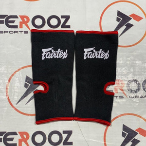 Fairtex Ankle Guards Black Red Compression Support Unisex Adult <b>Pull</b> On Protective Gear - Product Image 1