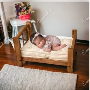 Cama Infantil de Madera Maciza Moderna, Ecológica y Duradera, con Tapicería de Algodón, Cómoda, Tamaño Completo, para Bebés y Niños, Ideal para Accesorios de Fotografía - Product Image 4