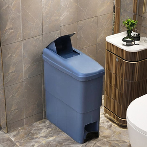 KC Green GR-766 Sanitary Waste Disposal Foot Pedal Pressing Type Rectangular PP 21L Capacity <b>Lid</b> Indoor Use - Product Image 2