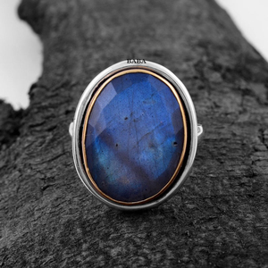 Natural Blue Fire <b>Labradorite</b> <b>Ring</b> 18k Gold Plated <b>Labradorite</b> Gemstone Women Jewelry Wedding <b>Ring</b> Gift For Women - Product Image 2