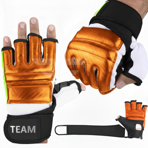 Gants de boxe et MMA en cuir PU, personnalisables avec logo, pour l'entraînement, anti-humidité, fermeture auto-agrippante, haute qualité pour sac de frappe lourd - Product Image 3