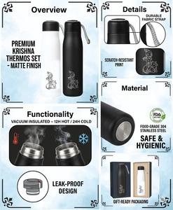 Bouteille d'eau en acier inoxydable imprimée Bal Krishna - Marque Liviya - Personnalisation - Cadeau de graduation et de Noël - Product Image 2