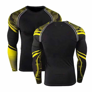 Best Selling Custom Sublimated Front MMA Rash Guard Full Sleeve <b>Compression</b> <b>Shirt</b> Anti-UV Eco-Friendly Spandex/Polyester High - Product Image 1