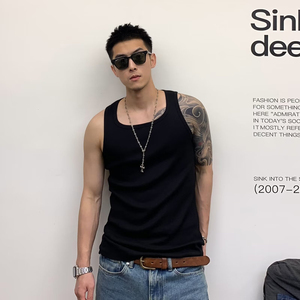 Fitness Bodybuilding Gym Tank Tops Wholesale Men's Singlet Casual Ribbed Cotton Elastic Knitted <b>Vest</b> Workout Gear - Product Image 6