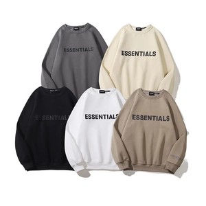 Men's Best Quality <b>Combed</b> Cotton Oversized Sweater Solid Crew Neck Long Sleeve Lined Design Option Men's Streetwear Sweatshirts - Product Image 6