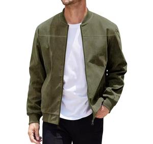 Blouson Bomber Homme Décontracté à Capuche Imperméable Col Montant Fermeture Éclair Coupe Droite Couleur Unie pour l'Automne - Product Image 6