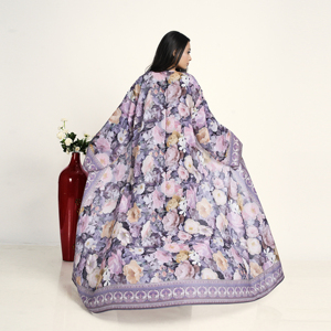 Abaya en mousseline unie pour femme, coupe ample, ouverte sur le devant, style cardigan long arabe, tenue de prière islamique modeste, pour Ramadan, l'Aïd et les fêtes - Product Image 4