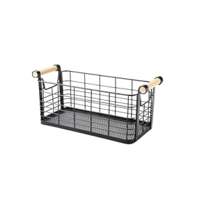 Metal Wire Storage <b>Basket</b> Rectangle <b>With</b> Handles Simple Design Multi Purpose Neatening Organizer Customized Designed <b>Basket</b> - Product Image 1
