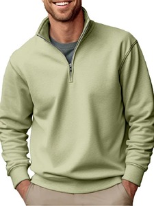 Vente Flash 2025 Sweat-shirt pour homme en coton mélangé vintage, col montant, tissu respirant et doux, logo imprimé à l'écran, sweat-shirt pour homme - Product Image 1