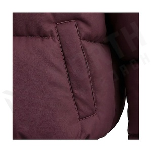 Hooded Quilted Waterproof <b>Bubble</b> Jacket Black Full Sleeve Winter Windproof Cotton Shell Knitted Fabric Polyester Filling Stand - Product Image 5