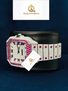 Montre de luxe pour homme en moissanite, style hip-hop, entièrement pavée de diamants, avec cadran en cristal, montre-bracelet haut de gamme pour homme, idéale pour les soirées - Product Image 1